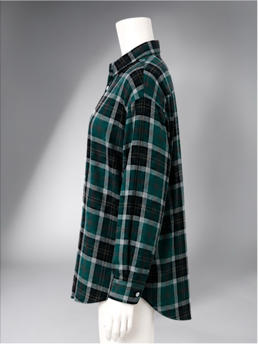 Women’s Green Plaid Boyfriend Flannel Button-Down Shirt – Size Small - Picture 5 of 14